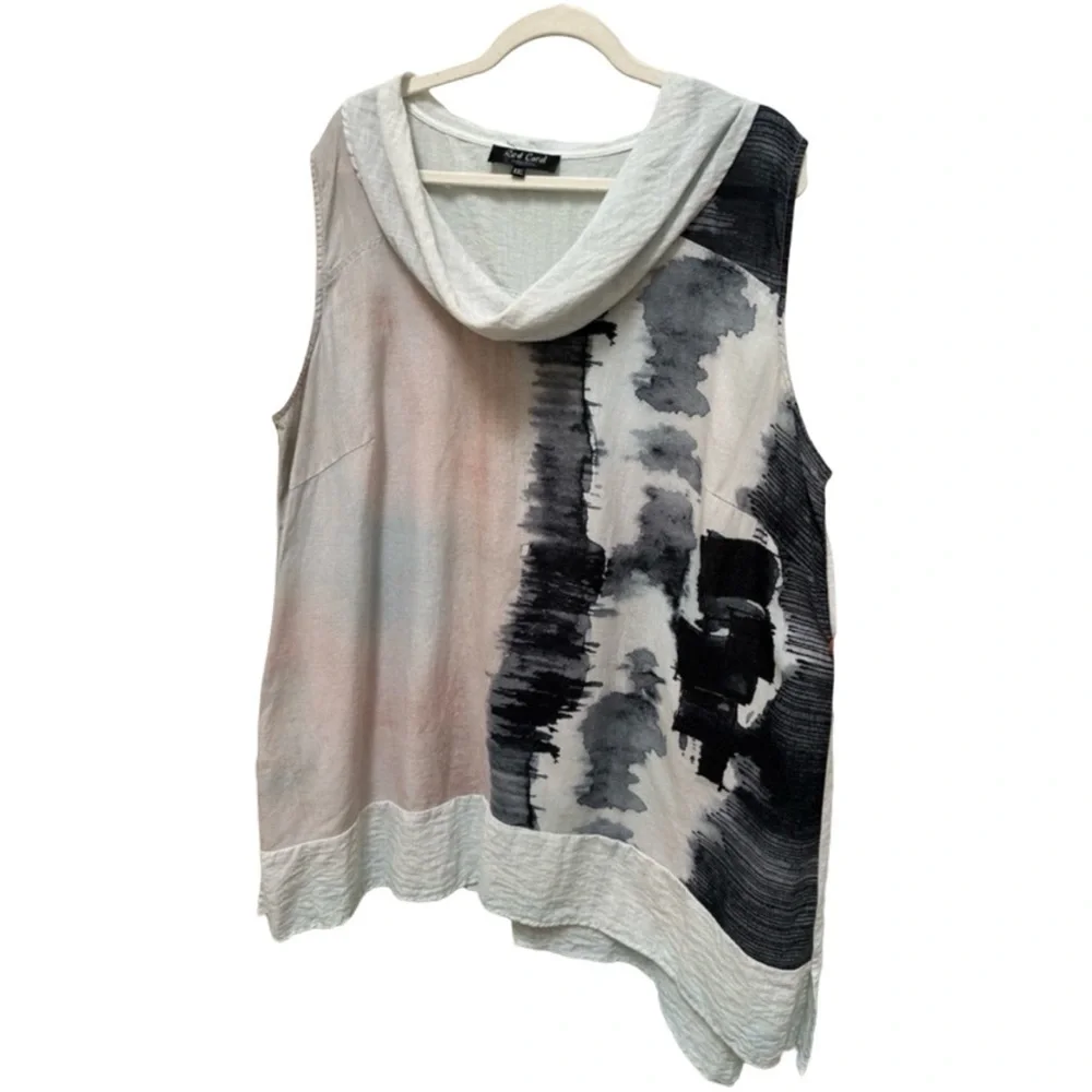 Red Coral Abstract Artistic Sleeveless Top XXL - Picture 6 of 11